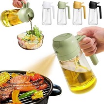 2 in 1 Oil Spray Bottle 470ml Leakproof Olive Oil Dispenser for Cooking &amp; Baking - £11.09 GBP+