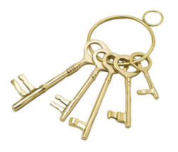 Zeckos Brass Jailor&#39;s Keys 9 Inches Long - £51.43 GBP