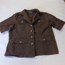 Jones New York RN#54050 Women's Brown Front Button Blazer Jacket Pockets Size 1X image 10