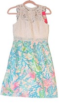Lilly Pulitzer Sharice Stretch Shift Dress Lace Coral Bay Blue Pink Sz 0... - £97.74 GBP