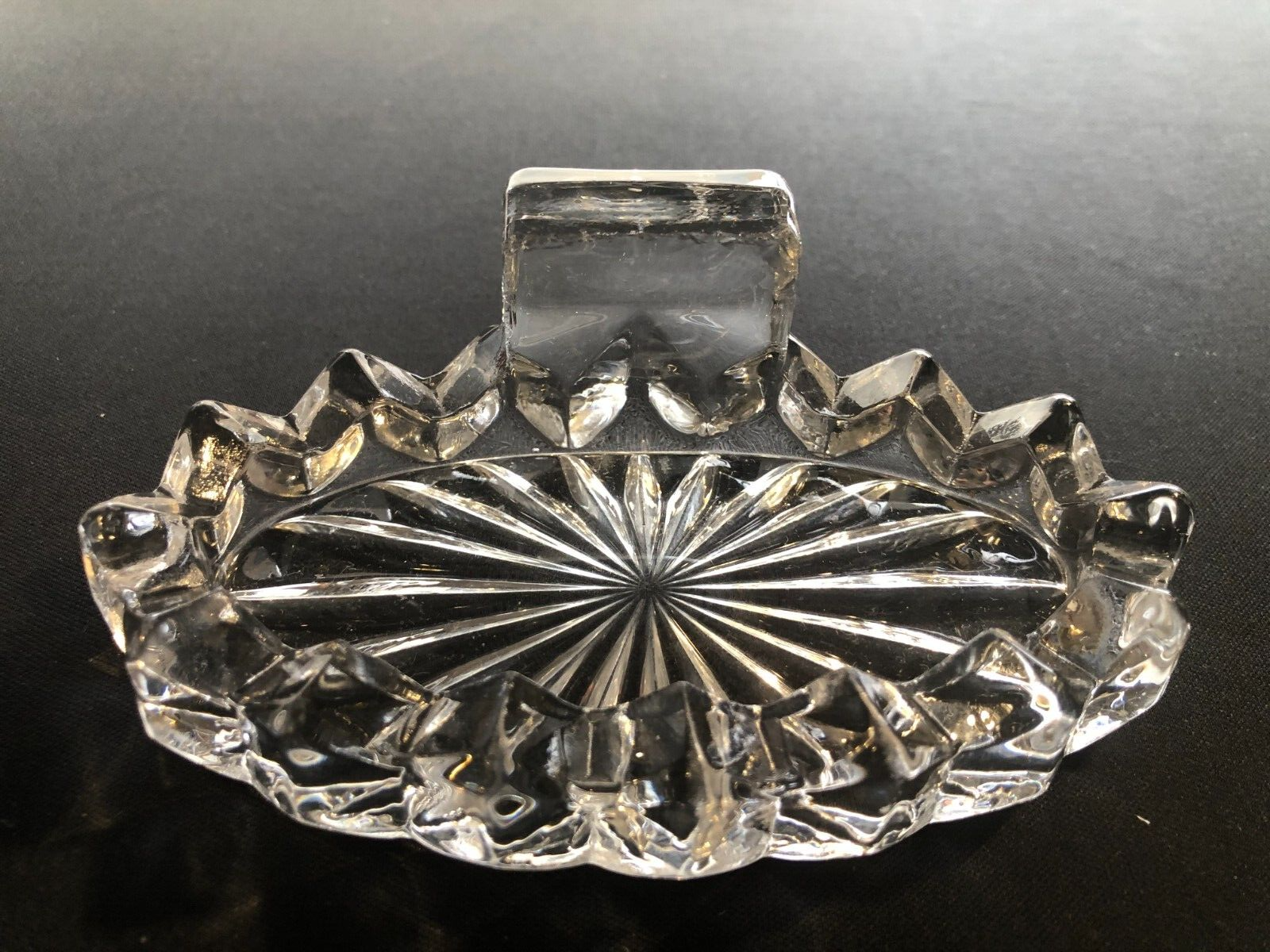 Fostoria AMERICAN CRYSTAL 5 1/2 in  OVAL TRINKET ASHTRAY Tab Handle - $5.94