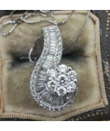 2.00Ct Corte Redondo VVS1/D Imitación Diamante Racimo Colgante 14k Blanc... - €30,94 EUR