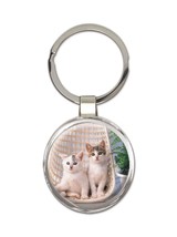 Cat : Gift Keychain Pet Animal Kitten White Cute Plants Feline Pets Lover Cat Mo - £6.31 GBP