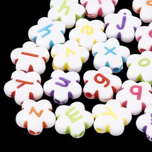 20 Flower Letter Beads Alphabet Beads Bulk Beads Wholesale 12mm Assorted Lot - £2.95 GBP