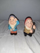 Vintage  Thailand Happy &amp; Bashful Seven Dwarfs Ceramic Figures  - $15.99