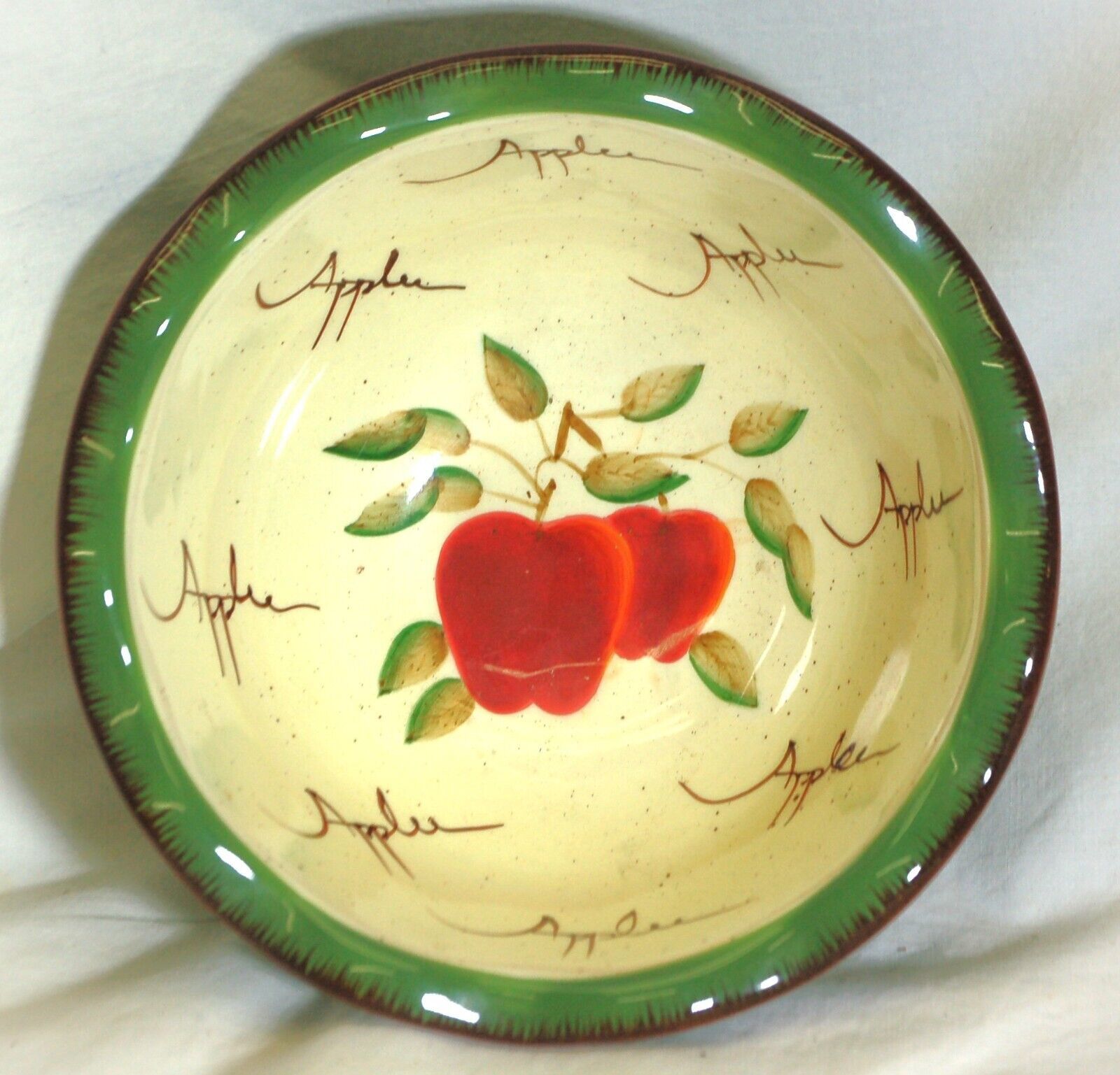 Stoneware Soup Cereal Bowl Apple Orchard Collection Home Interiors - $19.79