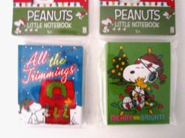 PEANUTS 2 Little Colorful Christmas NOTEBOOKS Blank Pages 4&quot; x 3&quot; x 1/4&quot;... - £6.73 GBP