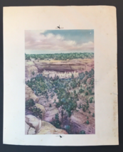 Antique Mesa Verde Cliff Palace Colored Lithograph Print Considerable Wear - £15.67 GBP