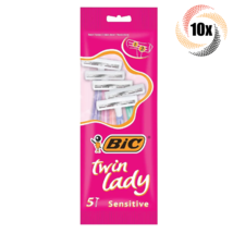 10x Packs Bic Twin Lady Sensitive Skin Assorted Disposable Razors | 5 Pe... - $25.31