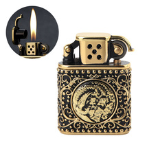 Vintage Kerosene Windproof Lighter, Brass Cigarette Lighters (WITHOUT KEROSENE) - £19.65 GBP