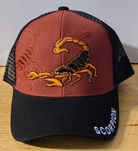 Scorpion Arachnid Stinger Tail Snapback Mesh Back Baseball Cap Hat Red &amp; Black - £11.88 GBP