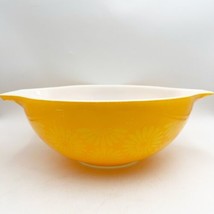 Vtg Pyrex Sunflower Daisy Cinderella Mixing Bowl 444 Orange/Yellow Flowers 4 Qt - £23.20 GBP