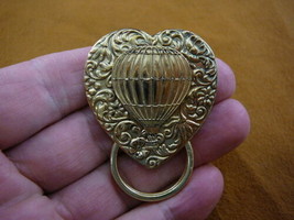 (E-339) Hot air ballon air craft brass Eyeglass pin pendant ID badge holder - £16.86 GBP