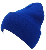 Royal Blue Winter Beanie Ski Hat Winter Plain Knit Hat Skully Skull Unisex - £13.14 GBP