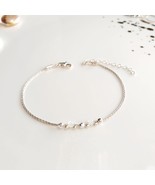 Dainty silver moonstone bracelet,moonstone chain bracelet,handmade stack... - £30.16 GBP