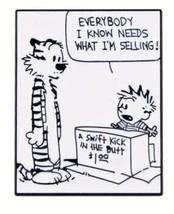 Calvin &amp; Hobbes Swift Kick In the Butt Bill Watterson, Large 1.6&quot; New En... - £4.63 GBP