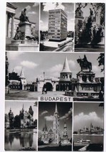 Hungary Postcard Budapest Multi View Statues Castles Churches - $2.96