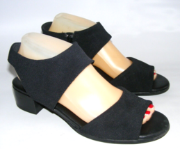 Alex Marie Women Size 8.5 M Black 1.5&quot; Low Square Heels Slip On Open Toe... - $23.33