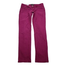 Seven 7 Pants Womens 4 Pink Low Rise Flat Front Button Zip Skinny Jeans - £22.19 GBP