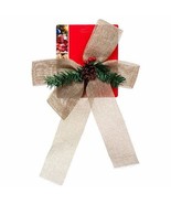 Lot of 24 Hx Bow Single Burlap Assorted Design House Tree Christmas Deco... - $60.76