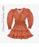 House of Harlow 1960 Wallis Rust V-Neck Long Sleeve Floral Dress - Size XS - $98.88
