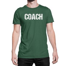 Deep Forest Green &amp; White Coach T-Shirt Adult Mens Tee Shirt  Sports Team - $13.99