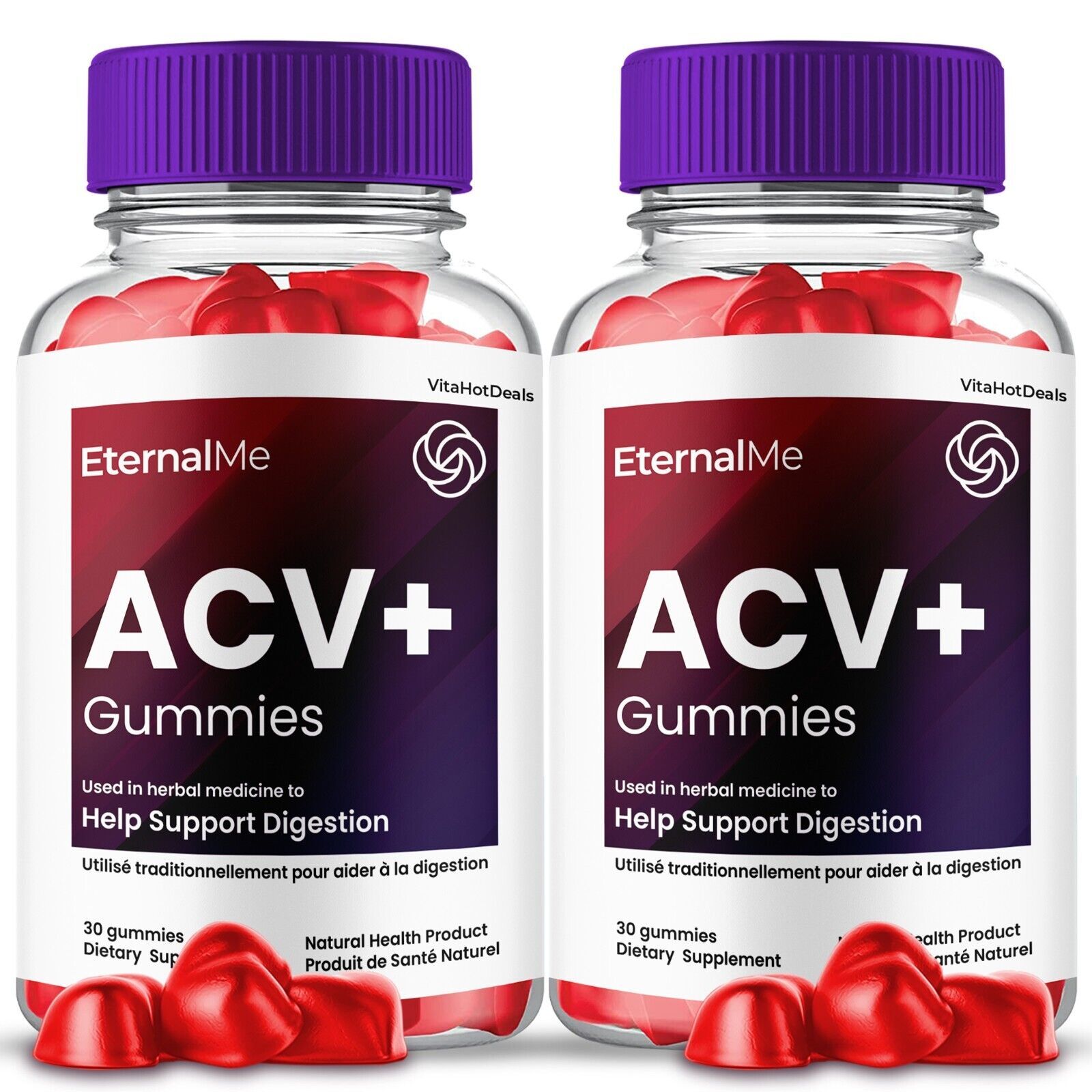 2 Pack EternalMe ACV Gummies Apple Cider Vinegar Max Strength Gummies