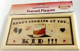 &quot;Here&#39;s Looking At You Kid!&quot; Wooden Frame Plaque 5.5&quot; X 10&quot; Home Bar Sign Decor - £5.47 GBP