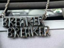 Vintage Silvertone Chain Link BREAKER BREAKER Trucker Necklace CB Radio ... - £16.06 GBP