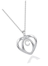 925 Sterling Silver Infinity Heart Pendant Initial - £70.20 GBP