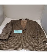 HUGO BOSS Apollon Brown Check Blazer Suit Jacket Sport Coat 42R - £23.25 GBP