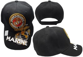 Usmc Marines Seal 3-D Emblem Ega Marine Black Cap Hat - Officially Licensed - £16.88 GBP