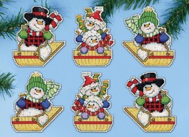 DIY Design Works Sledding Snowmen Christmas Plastic Canvas Ornament Kit 6882 - $27.95