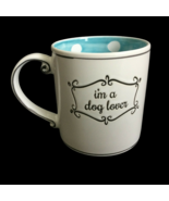 Dog Lover Large Ceramic Coffee Mug 21 oz Blue Polka Dots Cup  - $19.23