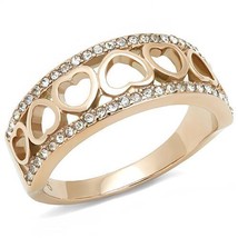 TK3194 - IP Rose Gold(Ion Plating) Stainless Steel Ring with Top Grade Crysta... - £16.97 GBP