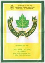 Golf Scorecard Maple City Country Club Chatham Ontario - $3.95