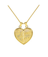 Genuine 14k Yellow Gold &#39;I Love You&#39; Split Heart Pendant Necklace 16&quot; to... - $371.70+