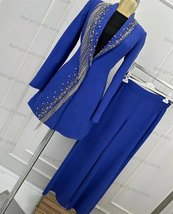 Women&#39;s Royal Blue Crystal Tuxedo Set - $168.65