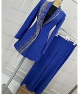 Women&#39;s Royal Blue Crystal Tuxedo Set - $168.65