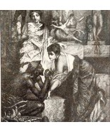 A Roman Boudoir Victorian Print 1901 Woman History Ephemera Antique DWP4C - $28.18 CAD