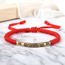 Long Tube Charm Bracelet Women Men Lucky Red String Thread Rope Braided ... - $12.95