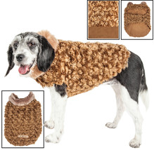 Pet Life &#39;Furpaw&#39; Elegant Shaggy Patterned Designer Mink Fur Dog Coat Jacket - £22.37 GBP+