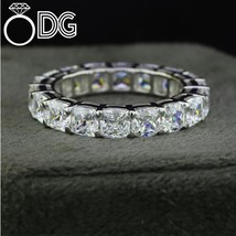 3 Carat Cushion Cut Moissanite Eternity Ring – 925 Sterling Silver Antiq... - $4,170.00 MXN
