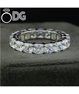3 Carat Cushion Cut Moissanite Eternity Ring – 925 Sterling Silver Antiq... - $303.94 CAD