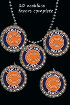 chicago bears Bottle Cap Necklaces football party favors lot of 10 necklace nfl - £7.92 GBP