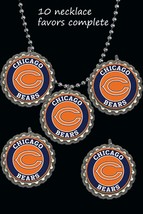 chicago bears Bottle Cap Necklaces football party favors lot of 10 neckl... - £7.87 GBP