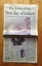 &quot;New Day of Infamy&quot; Boston Globe Newspaper 9/11, September 12 2001 - £23.36 GBP