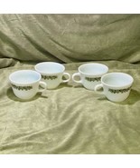 Vintage Pyrex CorningWare Milk Glass Spring Blossom Coffee Cups (Set of 4) - $33.85 CAD