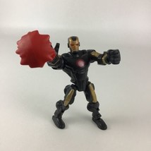 Super Hero Mashers Marvel Iron Man Black Gold 6&quot; Figure with Energy Blast Hasbro - £14.65 GBP