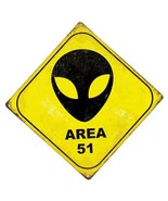 AREA 51 Alien Warning Sign Metal SciFi Wall Sign Decor 8&quot;x8&quot; - £10.70 GBP